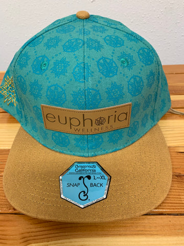 Teal With Leather Patch Euphoria Wellness Hat